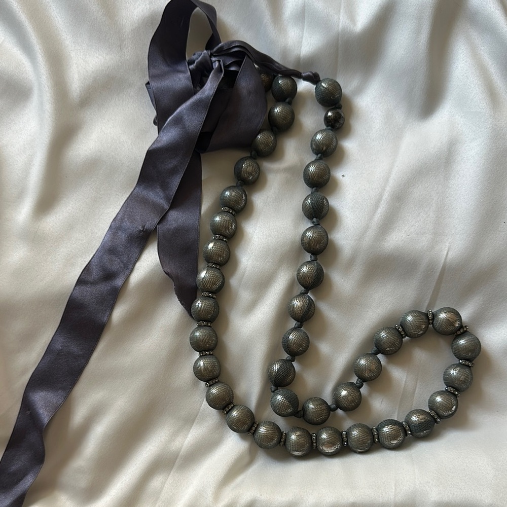 Lanvin Elegant Black Beaded Necklace